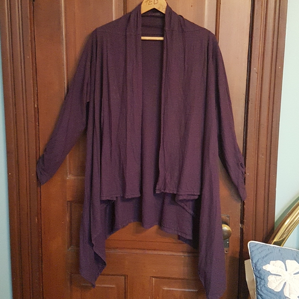 Purple Hemp Waterfall Cardigan